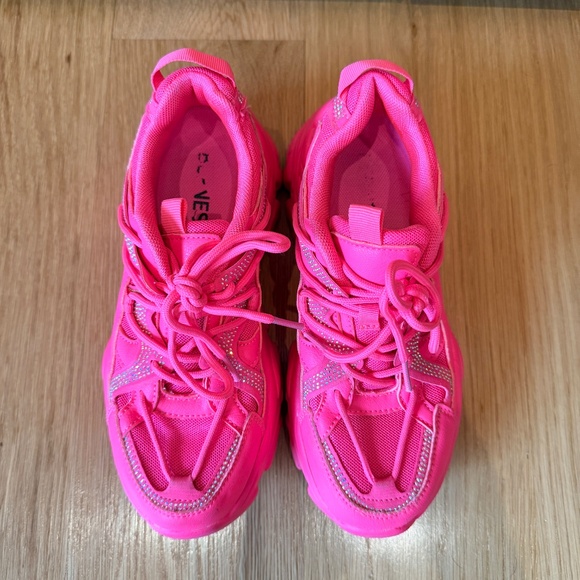 Hot Pink Rhinestone Chunky Sneaker - Picture 5 of 6